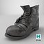 Bota de trabalho vintage de couro preta