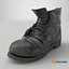 Bota de trabalho vintage de couro preta