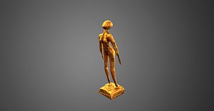3D model Statue of a woman after a global catastrophe