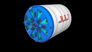 3D model boring machine tunnels