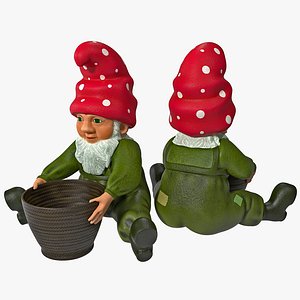 lawn gnome basket 3d model