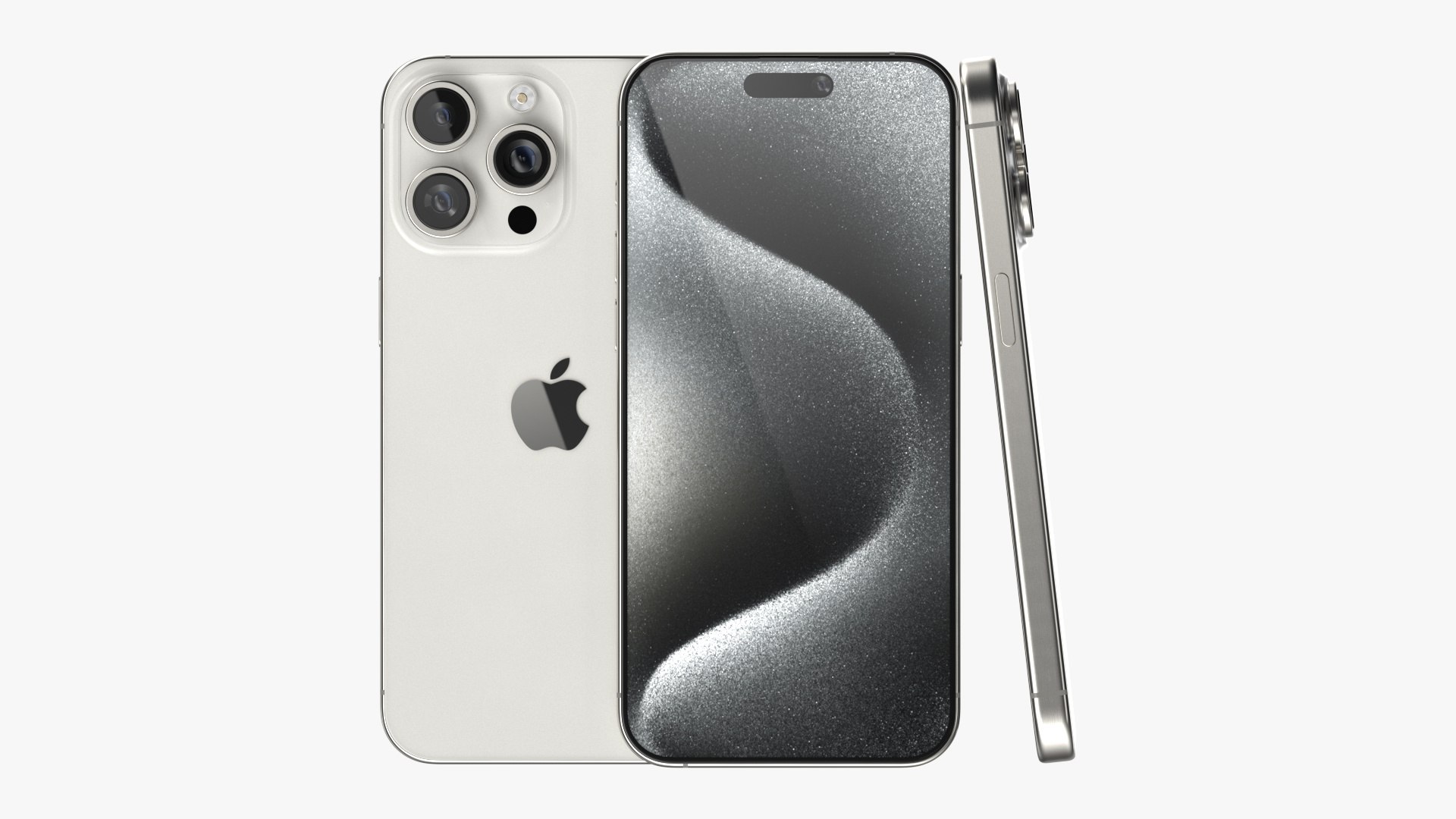 3D model Apple iPhone 15 Pro Max White Titanium VR / AR / low-poly