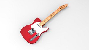 Low Poly Guitar - Fender Telecaster 3D model