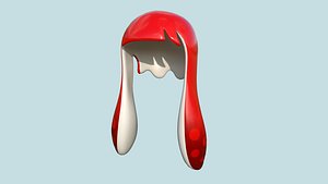 3D model Inkling Hair 09 Red - Splatoon Character Design