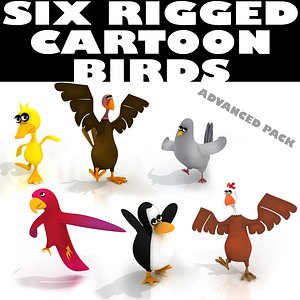 SIX_CARTOON_BIRDS_RIGGED