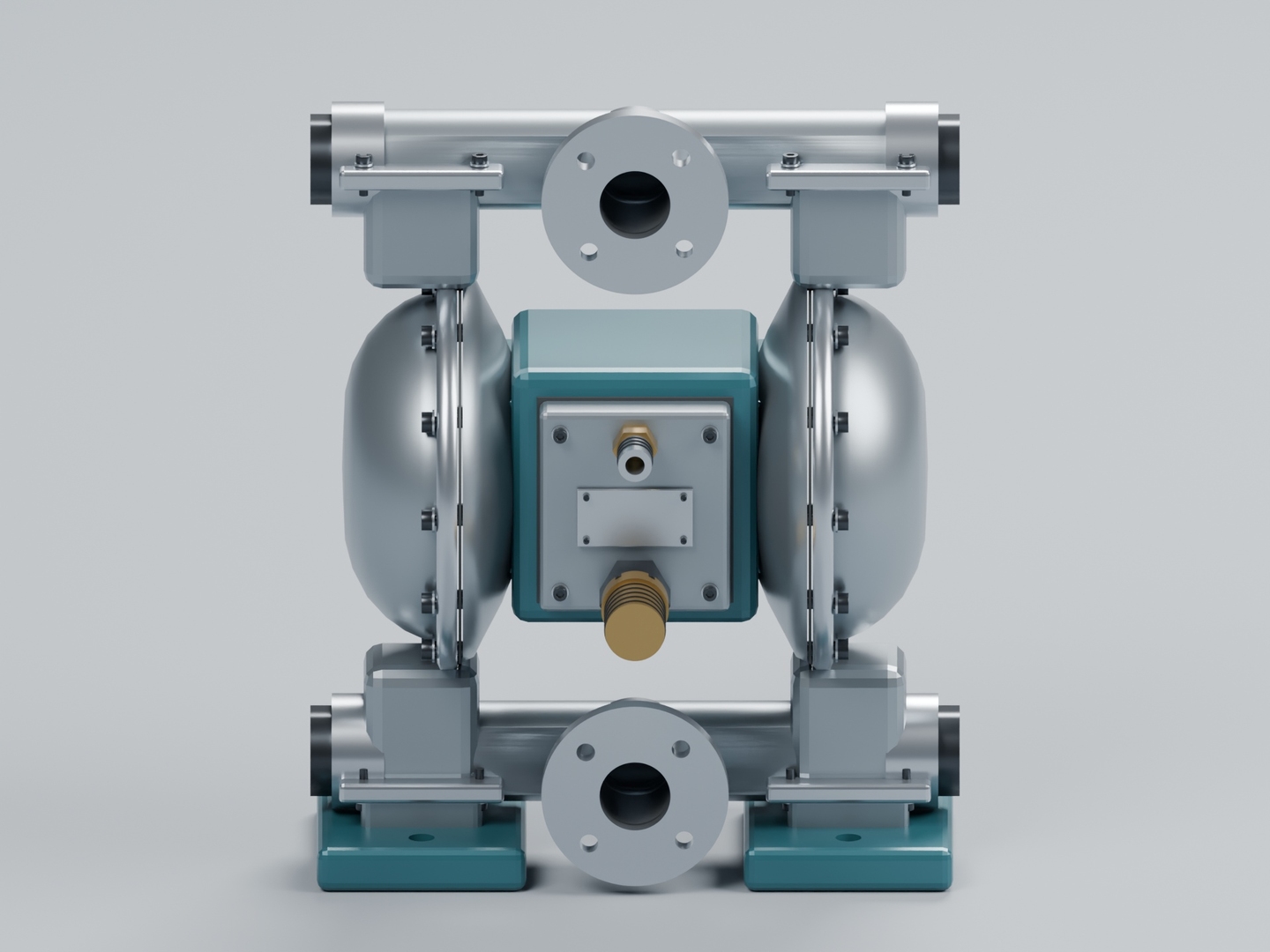 3D Double Diaphragm Transfer Pump With Bolted Chambers And Manifolds ...