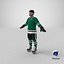 hockey player green 3D model