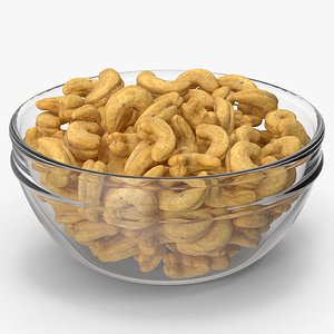 3D Cashew Nuts In Bowl