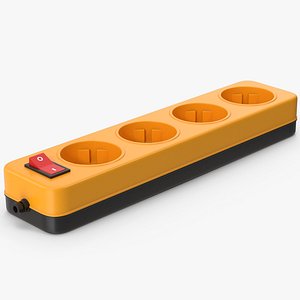 3D Orange Electric Extension Socket