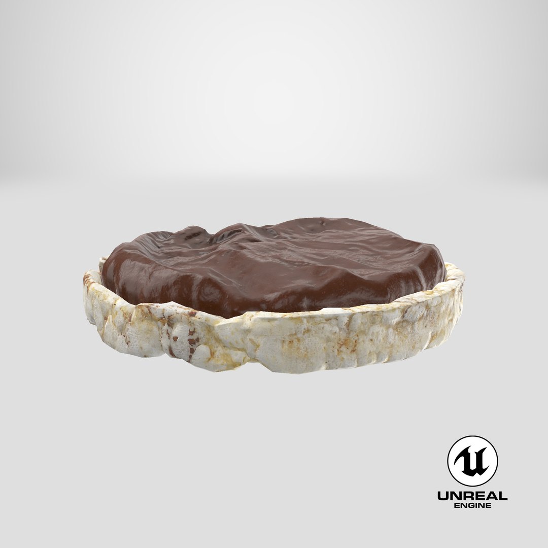 3D Puffed Rice Cake With Chocolate Spread Model - TurboSquid 1847063