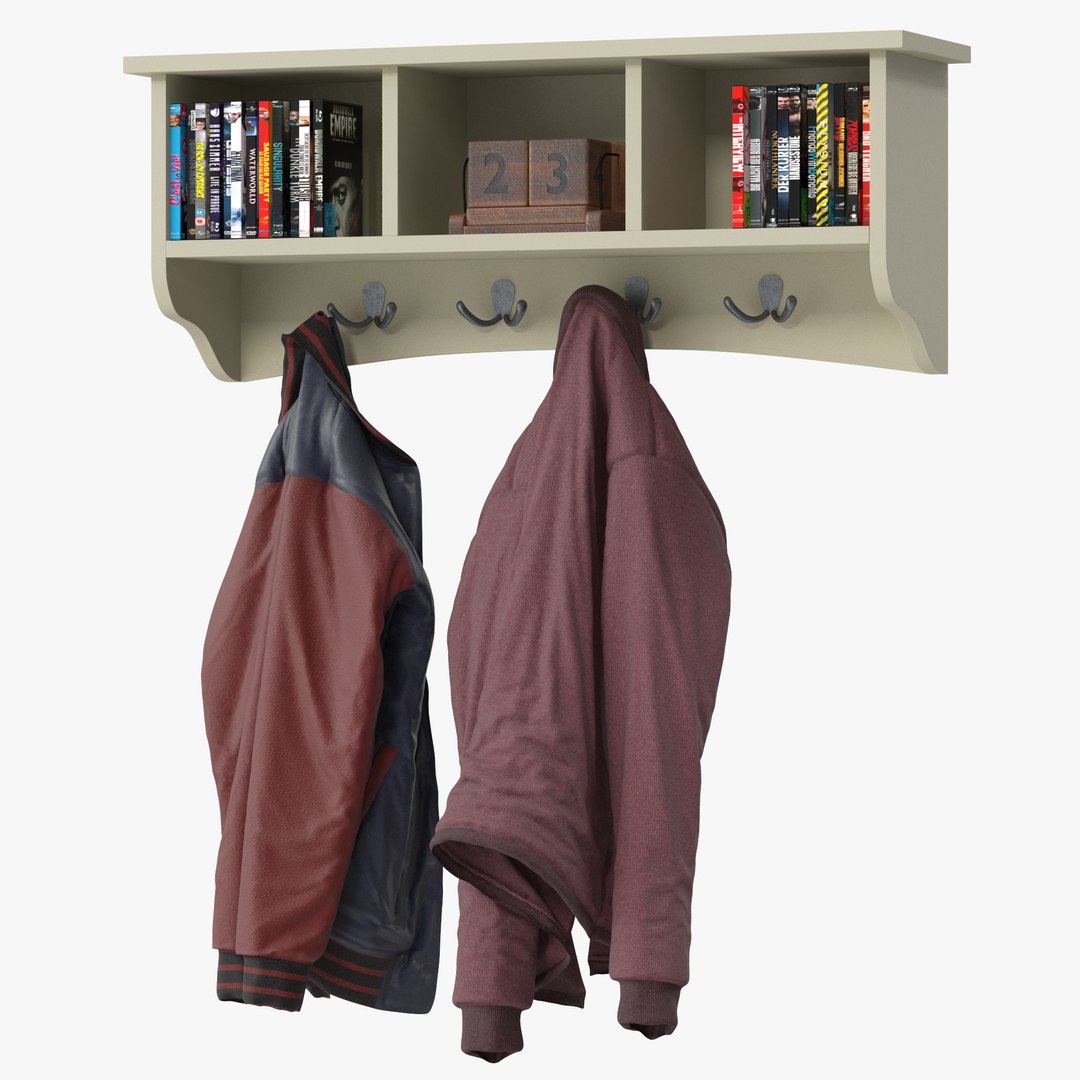 3D Wall Mounted Coat Hook Storage Unit TurboSquid 2069385