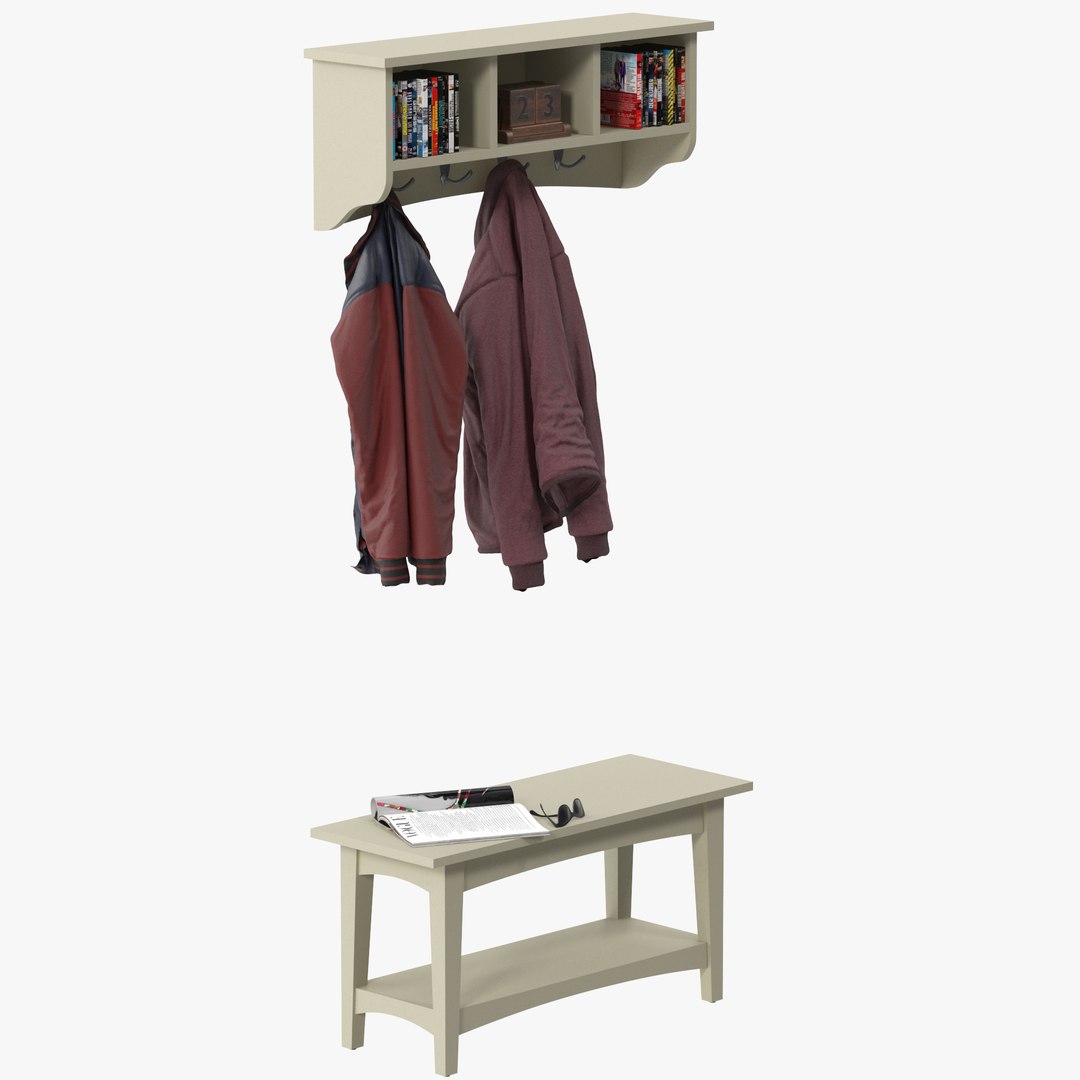 3D Wall Mounted Coat Hook Storage Unit TurboSquid 2069385