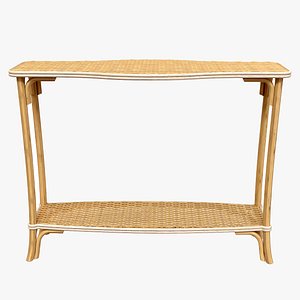 Salency Hall Table Natural wicker rattan 3D model