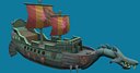 Dragon Ship Hand-Painted