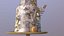 Elegant Eucalyptus Wedding Cake 3D
