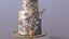 Elegant Eucalyptus Wedding Cake 3D