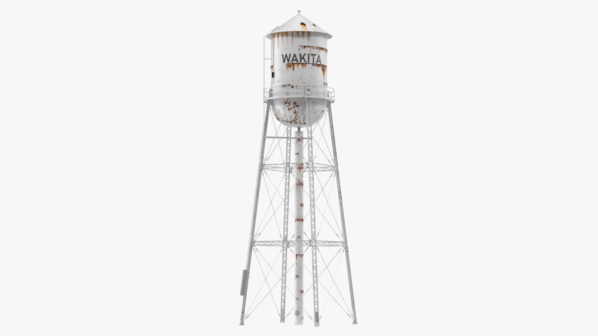 Weathered Water Tower 3D model preview