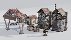 Medieval Village - Lowpoly 3D model