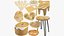 Collezione di utensili e mobili in legno per cucina V1