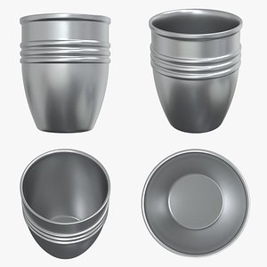 Stainless Steel Metallic Cup 3D