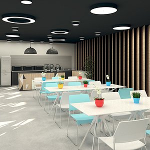 3D cafeteria terrace garden model