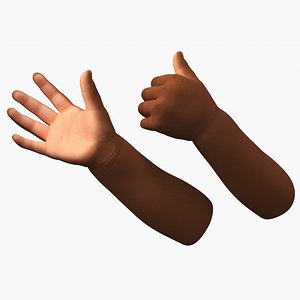 African Baby Hands Rigged