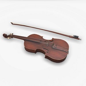 Old Violin low-poly PBR 3D model