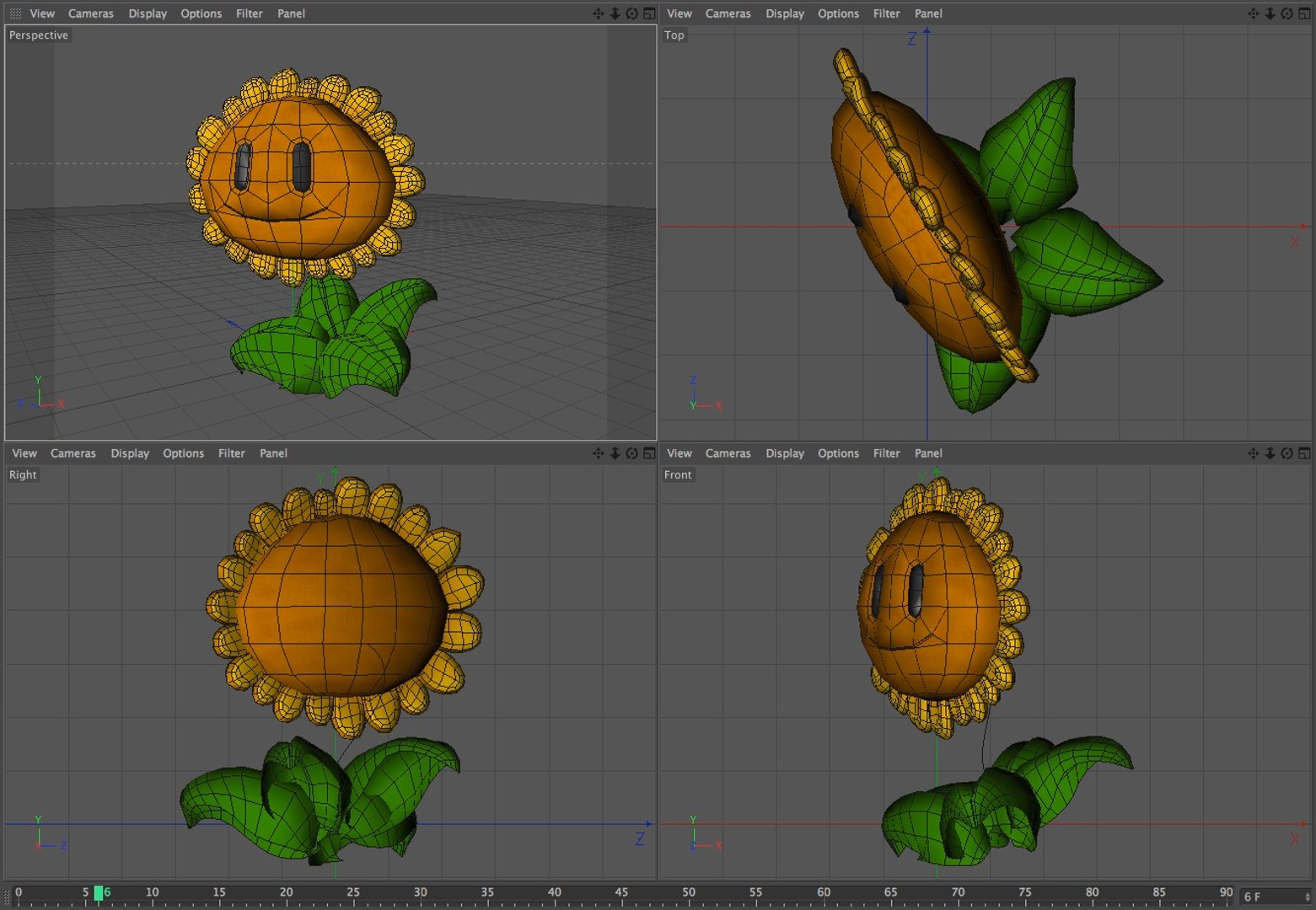 sunflower plants vs c4d free