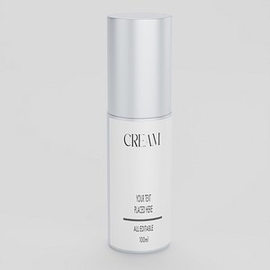 3D 3D Airless Cosmetic Cream Bottle Mockup  Skincare Pump Container