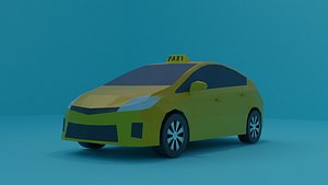 Low Poly Hatchback taxi car model