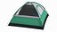 Camping Dome Tent Sleeping Bag Setup with Lantern