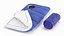 Camping Dome Tent Sleeping Bag Setup with Lantern