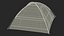 Camping Dome Tent Sleeping Bag Setup with Lantern