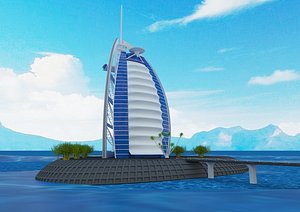 burj el arab building 3D model