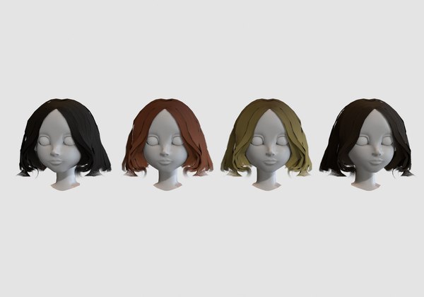 3D hairstyle in 4 colors model