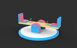 Seesaw 3D Icon 3D model 3D model