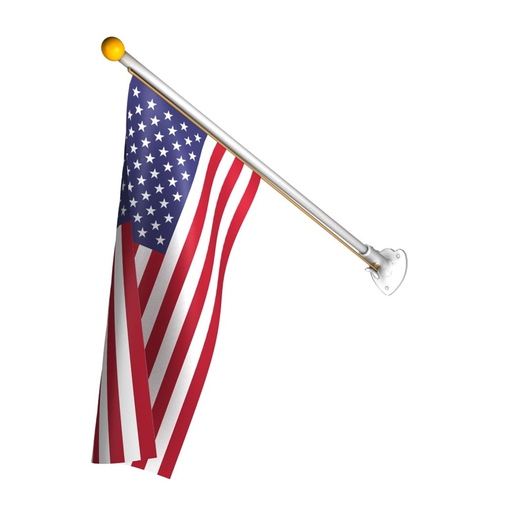 Wall Flag 70 Degree 3d Model
