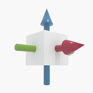 Default Cube with X Y Z Axes 3D model