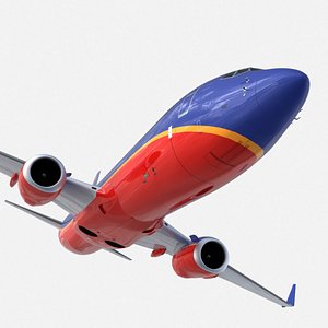 Southwest Airlines Boeing 737-800 with Interior Rigged for Cinema 4D 3D model