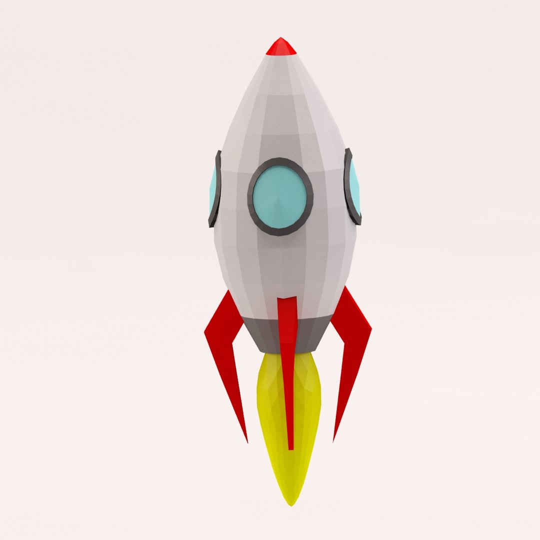 3d Model Cartoon Toon Rocket