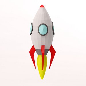3d model cartoon toon rocket