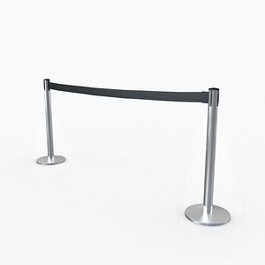 3D Airport Stanchions Metal Long