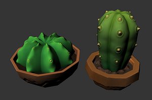 low-poly cactuses ma free
