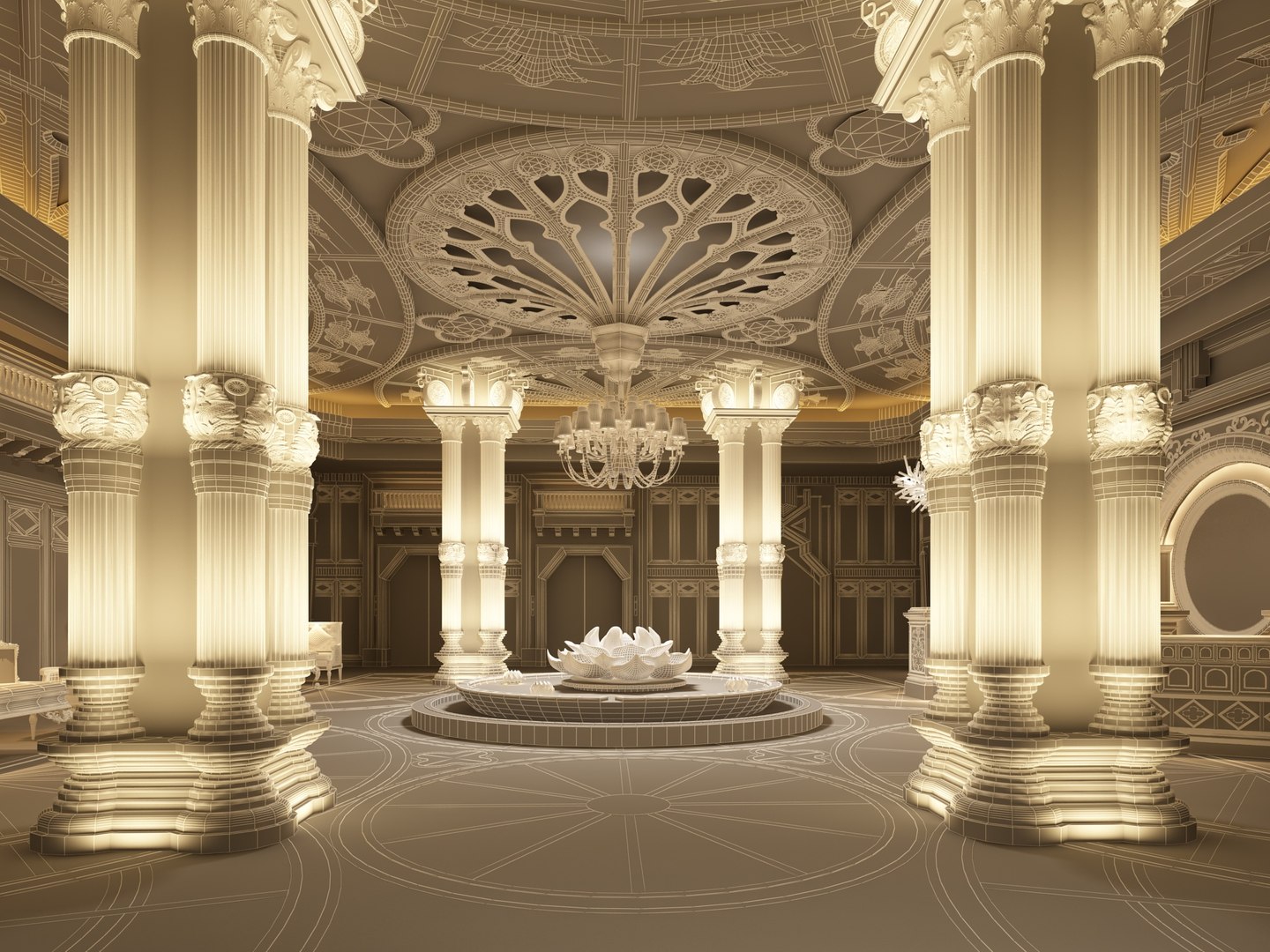 European Style Hall Model - TurboSquid 2000515