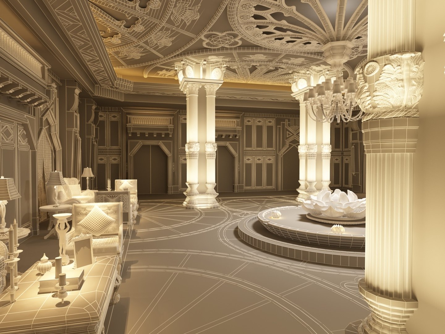 European Style Hall Model - TurboSquid 2000515