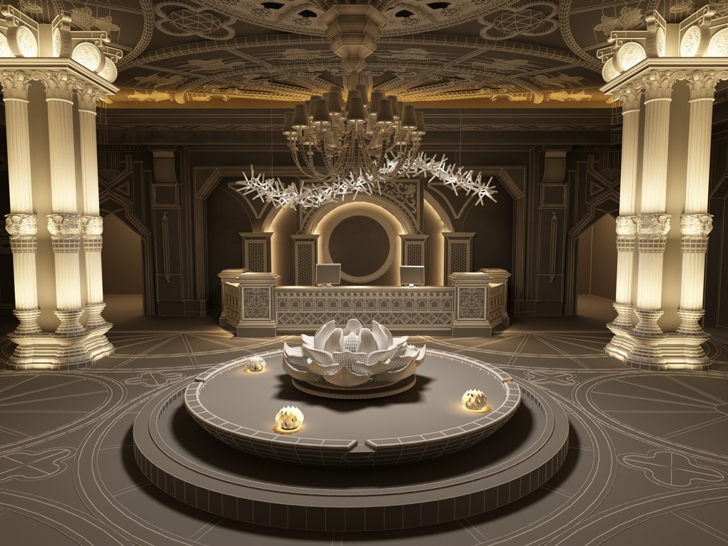 European Style Hall Model - TurboSquid 2000515