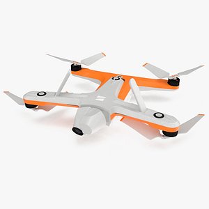 Advanced Drone White Off State Rigged 3D model