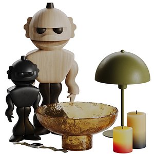 3D Decorative set 01 with La Redoute Capi lamp model