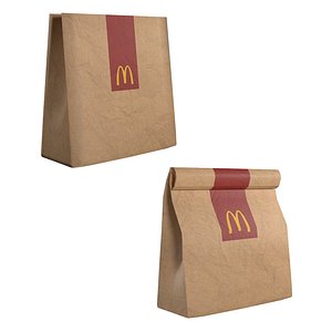 Fast Food Paper Bag 3D