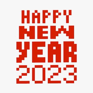 Happy New Year 2023 3D model